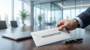 sales rep handing in his resignation